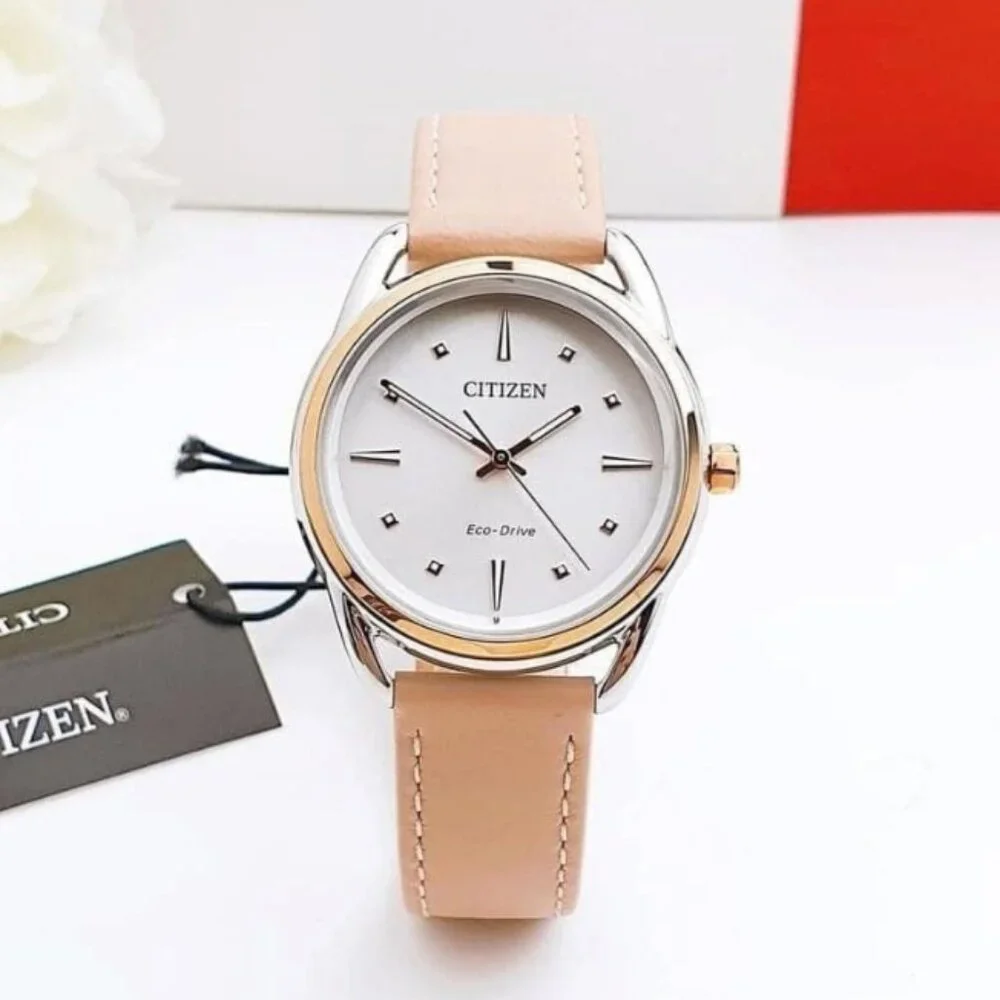 Citizen Women's Dress Classic Eco-Drive Beige Leather Watch 36mm - Picture 1 of 6